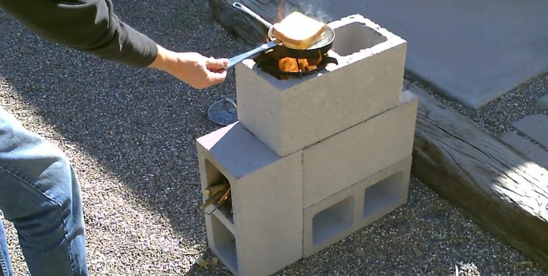 How To Build A Simple Rocket Stove Using 4 Concrete Blocks For Just $5...