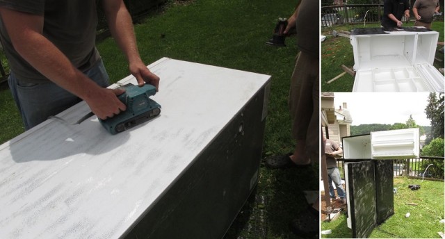How To Turn An Old Broken Refrigerator Into An Awesome Rustic Cooler...