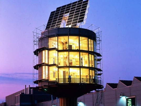 This Spinning Solar Building Produces 5x More Energy Than