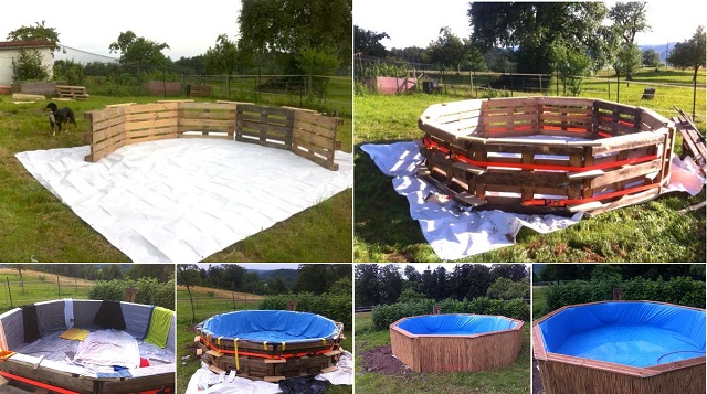 A DIY Swimming Pool Made Out Of 10 Pallets...