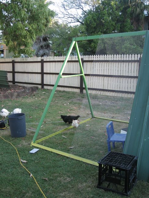 An Old Swing Set Frame Turned Into A DIY Chicken Coop...