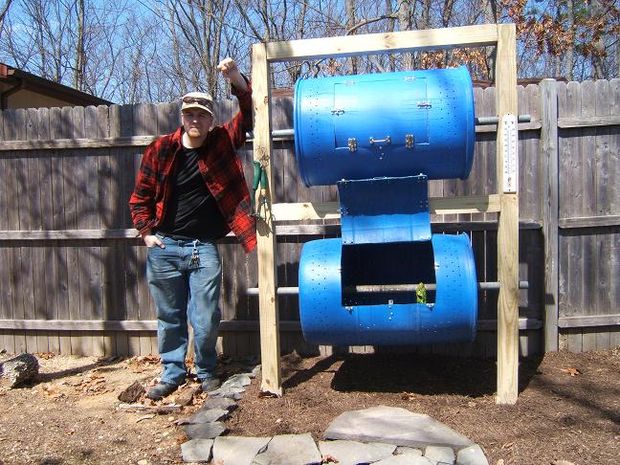 How To Make A Double Decker Barrel Composter...