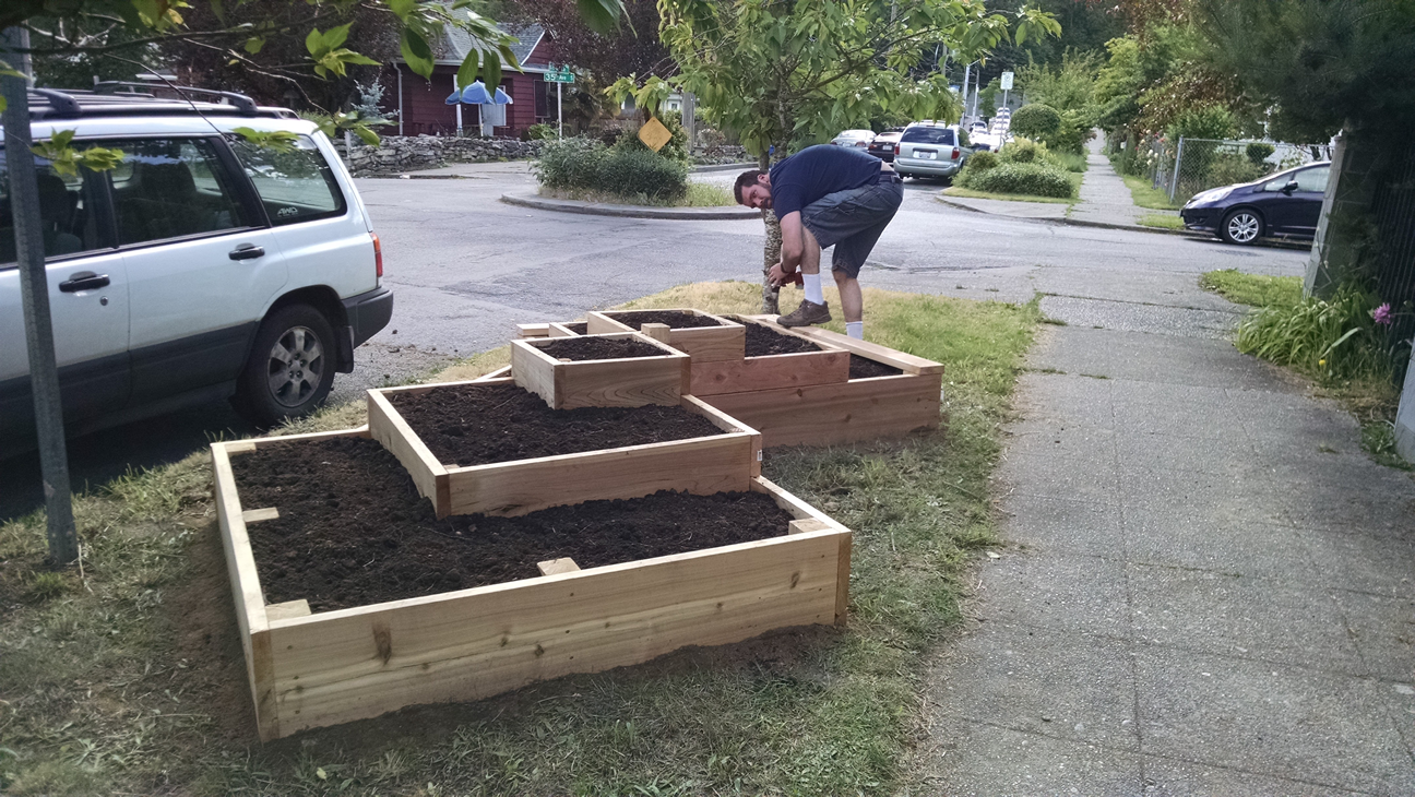 Couple Build A Raised Garden On Their Front Lawn To Grow Food For Themselves & Their Neighbors...