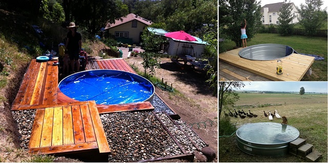 Galvanized Stock Tank Turned Into A Simple DIY Pool...