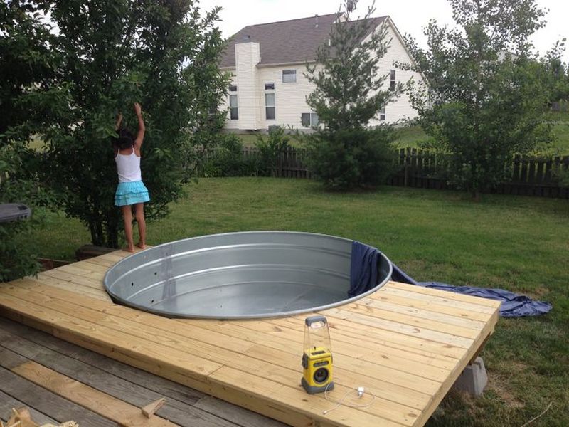 Galvanized Stock Tank Turned Into A Simple DIY Pool...