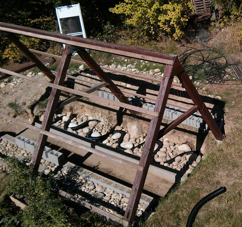 Timber Frame Swing Set Repurposed Into An Awesome Underground Greenhouse...