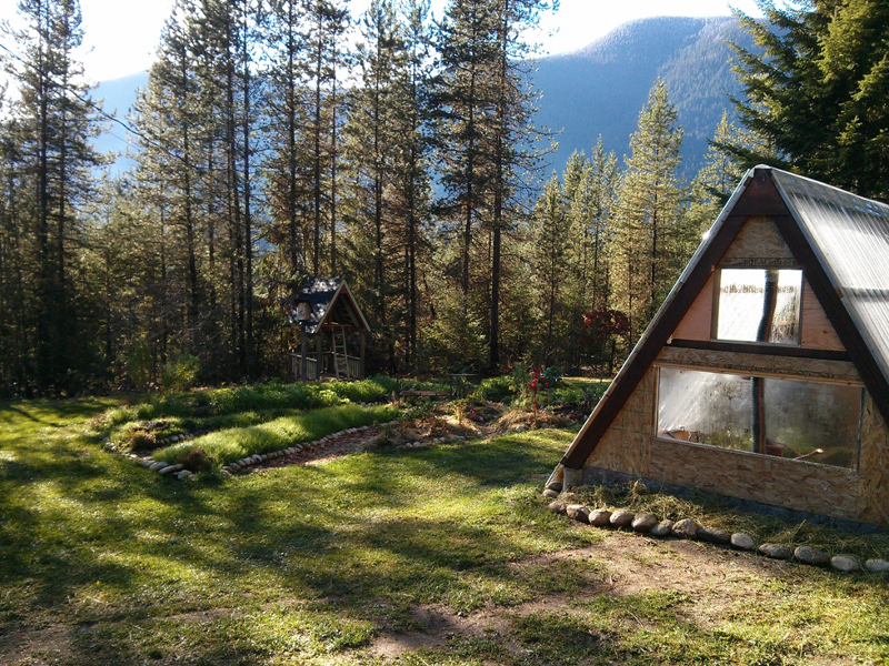 Timber Frame Swing Set Repurposed Into An Awesome Underground Greenhouse...