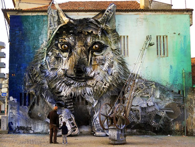 Street Artist Transforms Ordinary Junk Into Animals To Remind About Pollution...