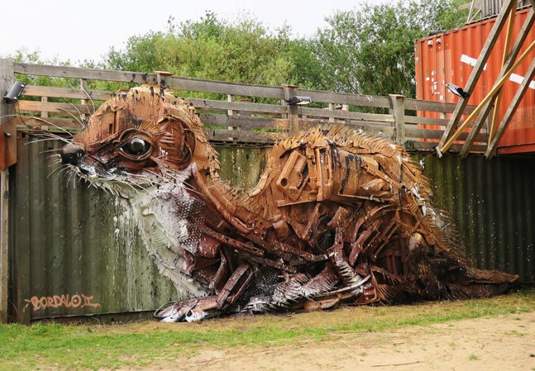 Street Artist Transforms Ordinary Junk Into Animals To Remind About Pollution...