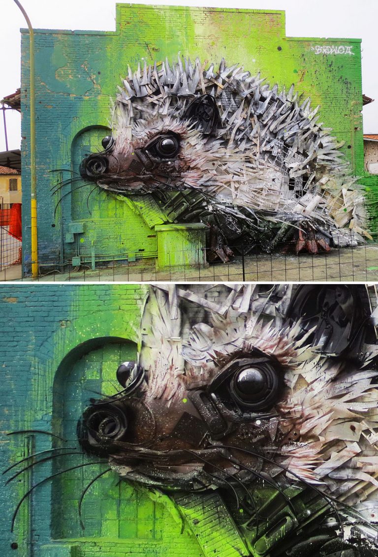 Street Artist Transforms Ordinary Junk Into Animals To Remind About Pollution...