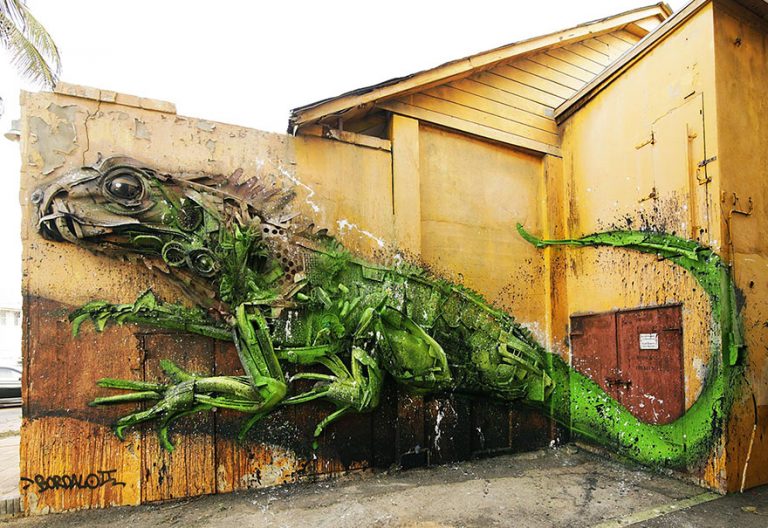 Street Artist Transforms Ordinary Junk Into Animals To Remind About Pollution...