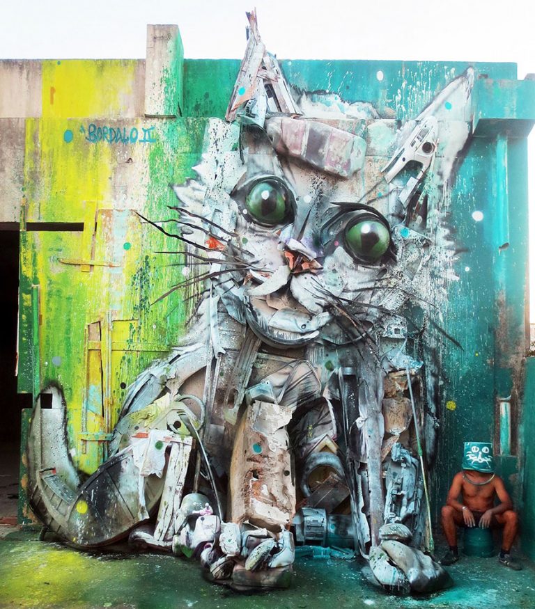 Street Artist Transforms Ordinary Junk Into Animals To Remind About Pollution...