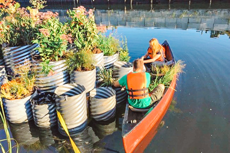 This Tiny Floating Garden Is Successfully Cleaning The Most Polluted Waterway In The U.S...