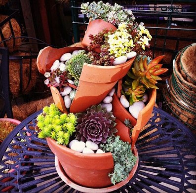 Broken Pots Upcycled Into Brilliant DIY Fairy Gardens...