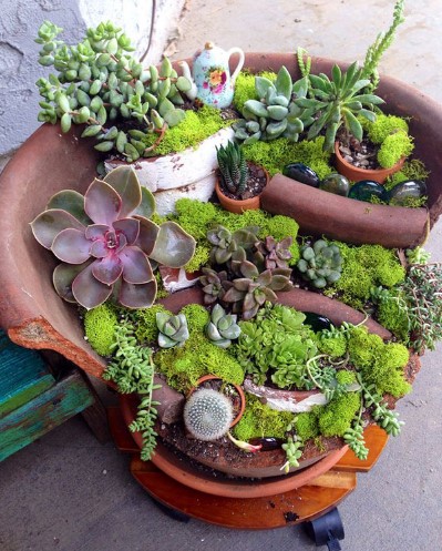 Broken Pots Upcycled Into Brilliant DIY Fairy Gardens...