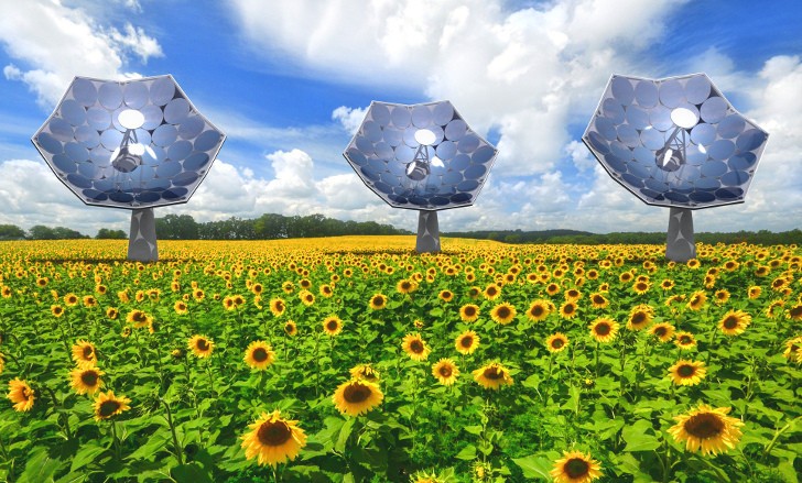 Sunflower-Shaped Solar Concentrators Produce Electricity & Fresh Water...