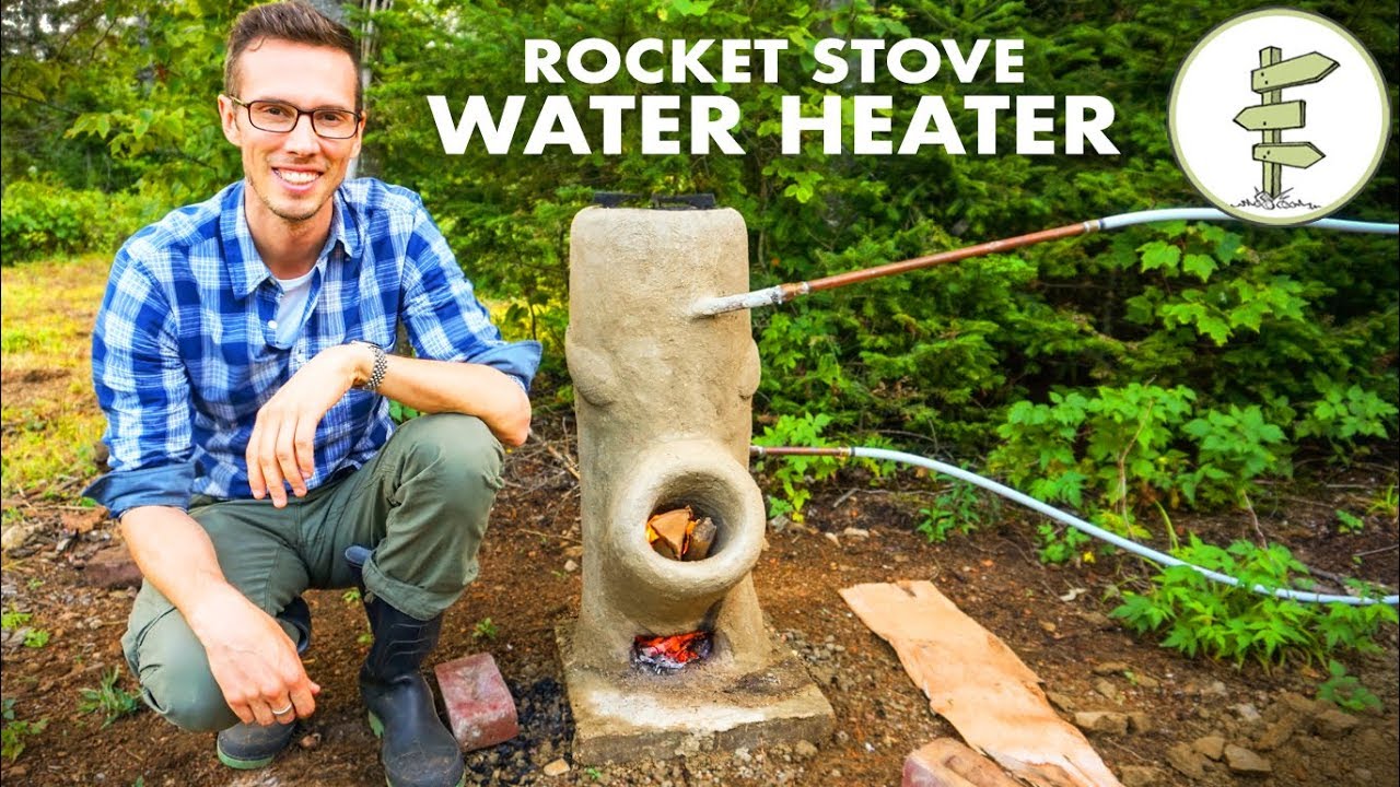 Brilliant DIY Off-Grid Water Heater Using A Rocket Stove...
