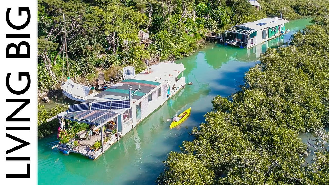 Island Living In An Off-The-Grid House Boat...