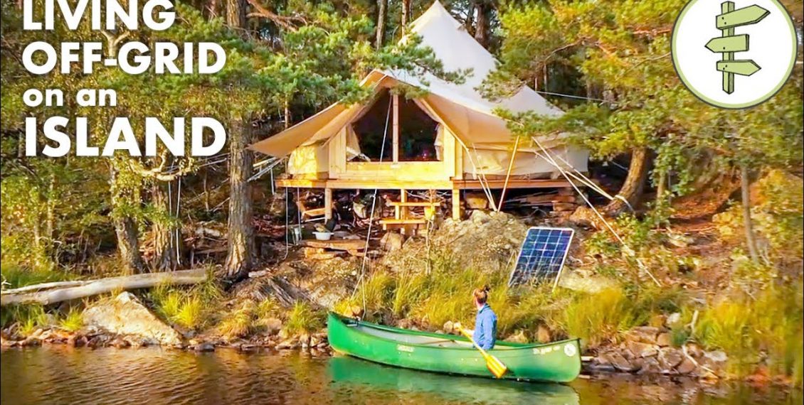 Man Living Off-Grid In A Tent On An Island...