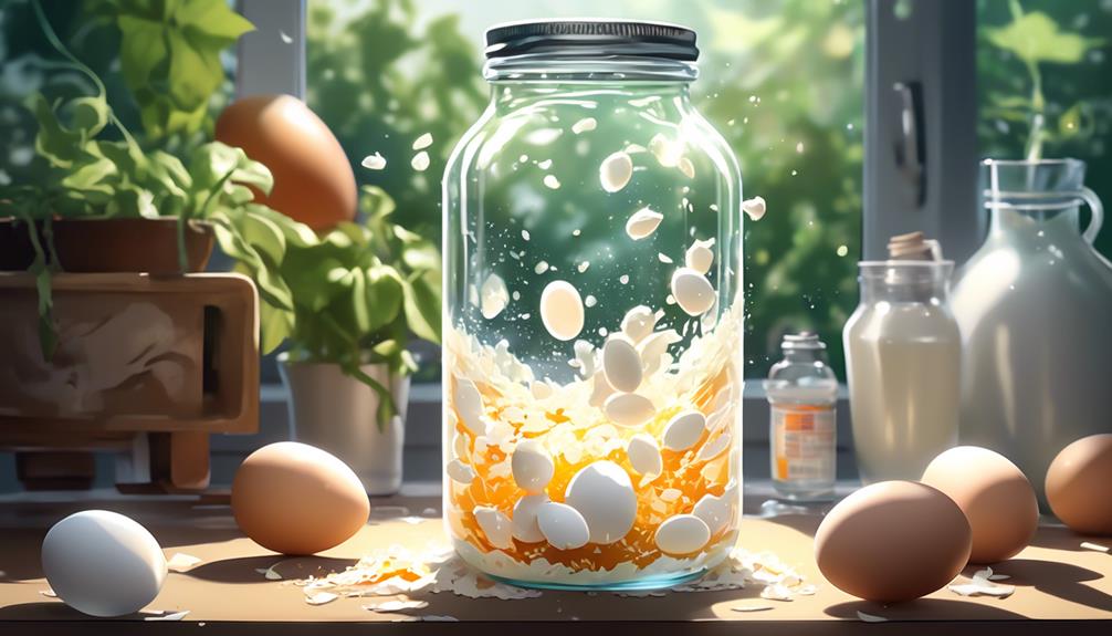 delicate water in eggshell