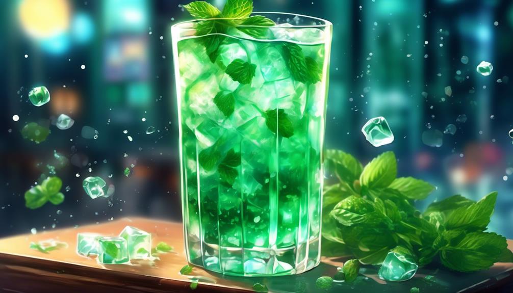 refreshing mint infused beverage
