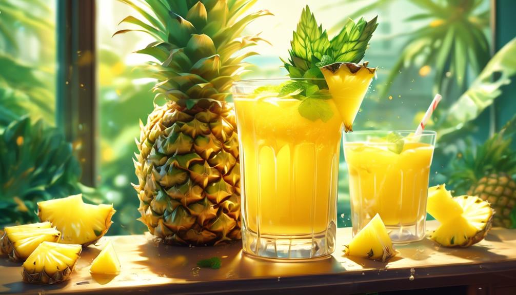 refreshing tropical pineapple drink