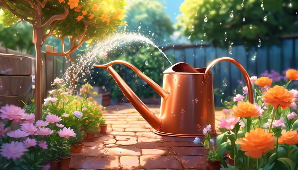 watering and caring for plants