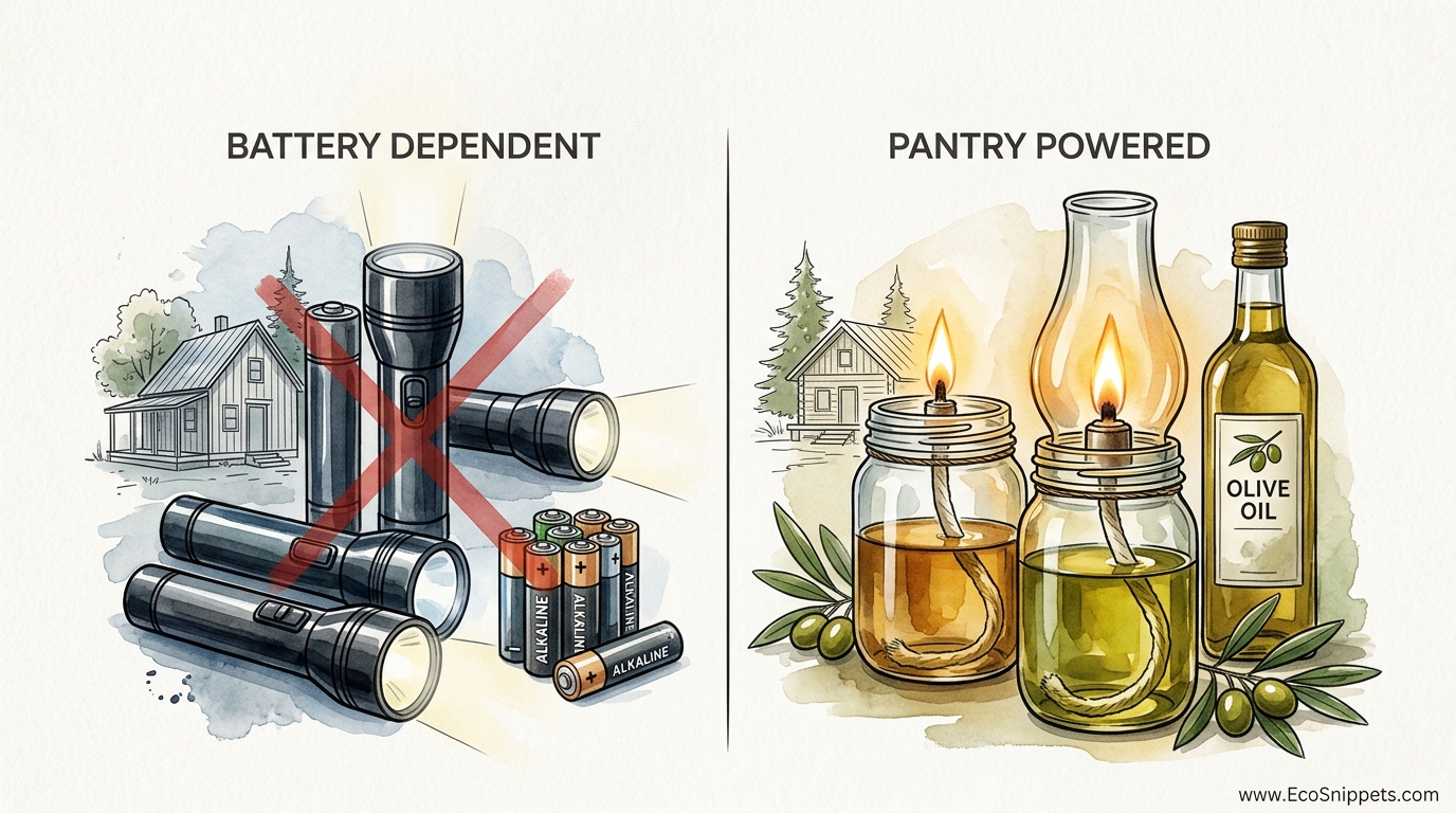 DIY Olive Oil Lamps For Off-Grid Lighting