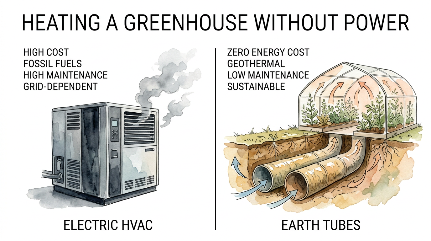 Heating A Greenhouse Without Power
