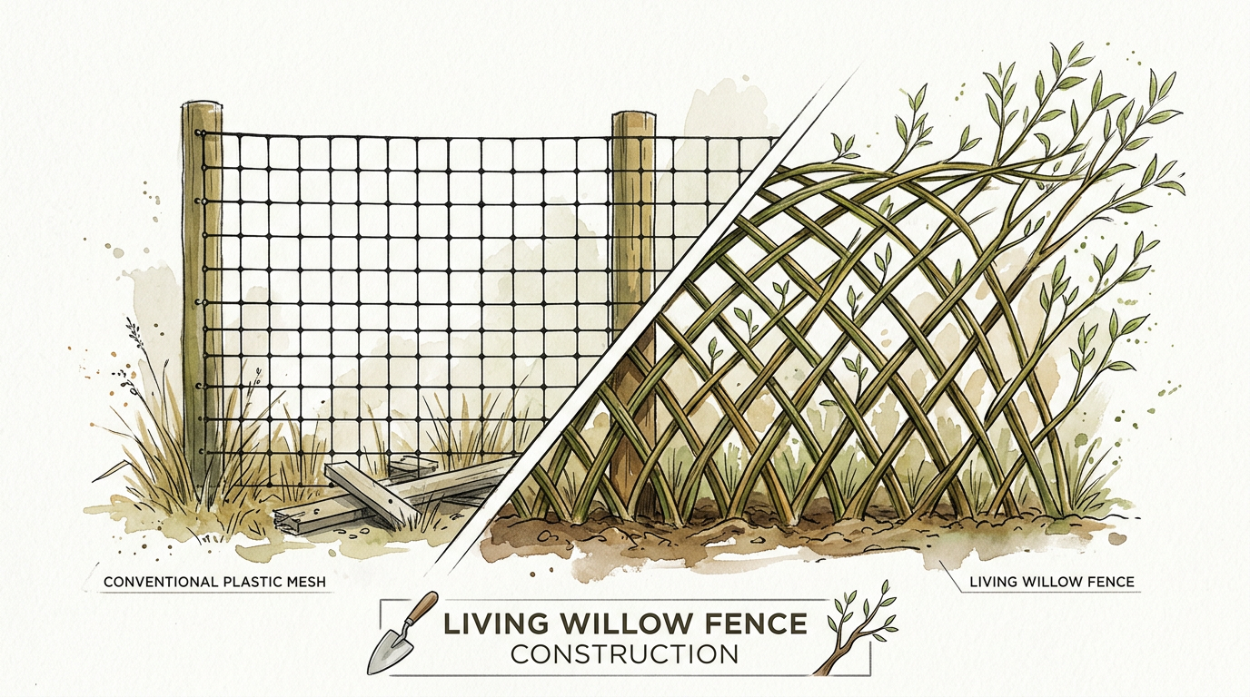 Living Willow Fence Construction