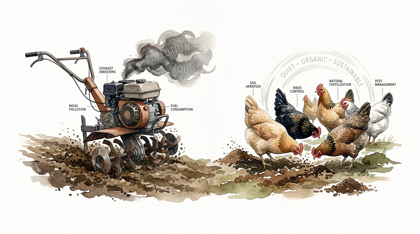 Natural Garden Tilling With Poultry