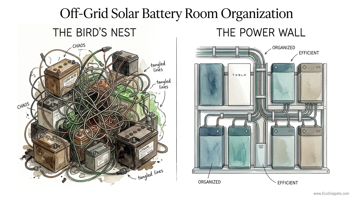 Off-Grid Solar Battery Room Organization
