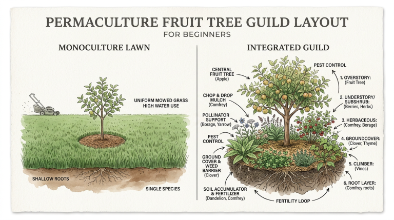 Feedmain Tree Layout Permaculture Fruit Tree Guild Layout For Beginners