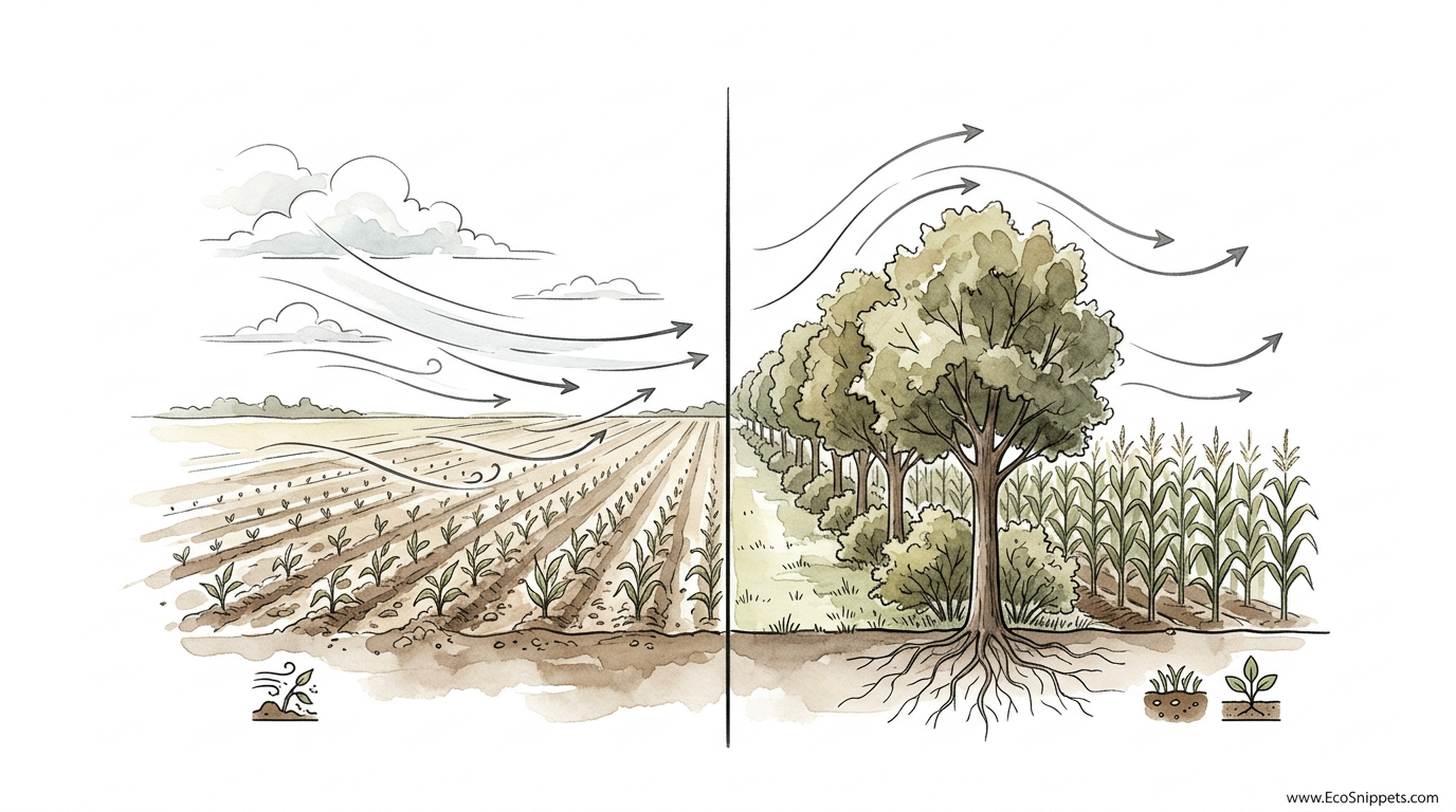 Shelterbelt Planting For Crop Protection