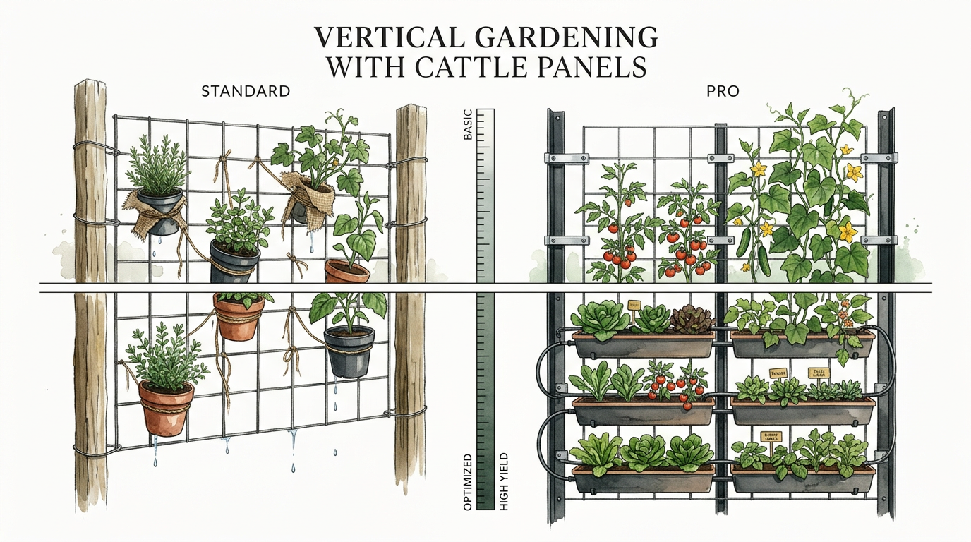 Vertical Gardening With Cattle Panels