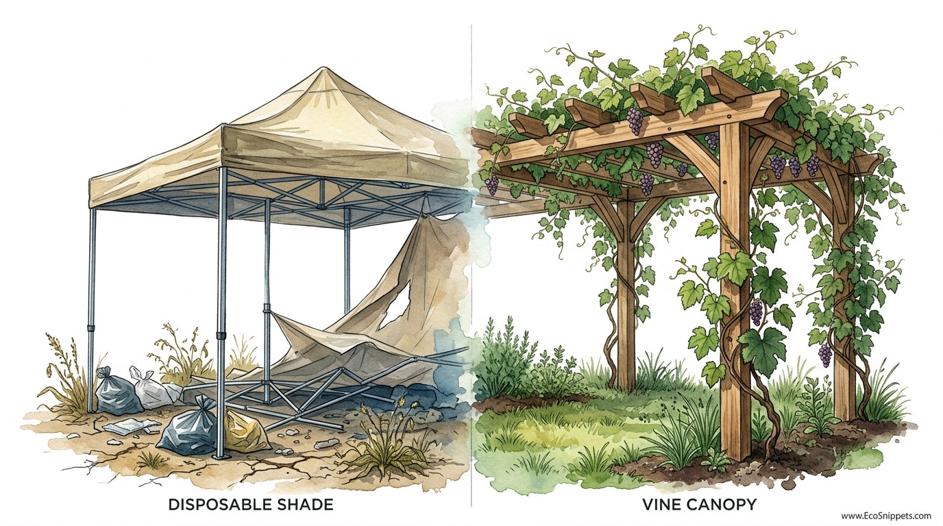 DIY Grape Pergola For Backyard Shade