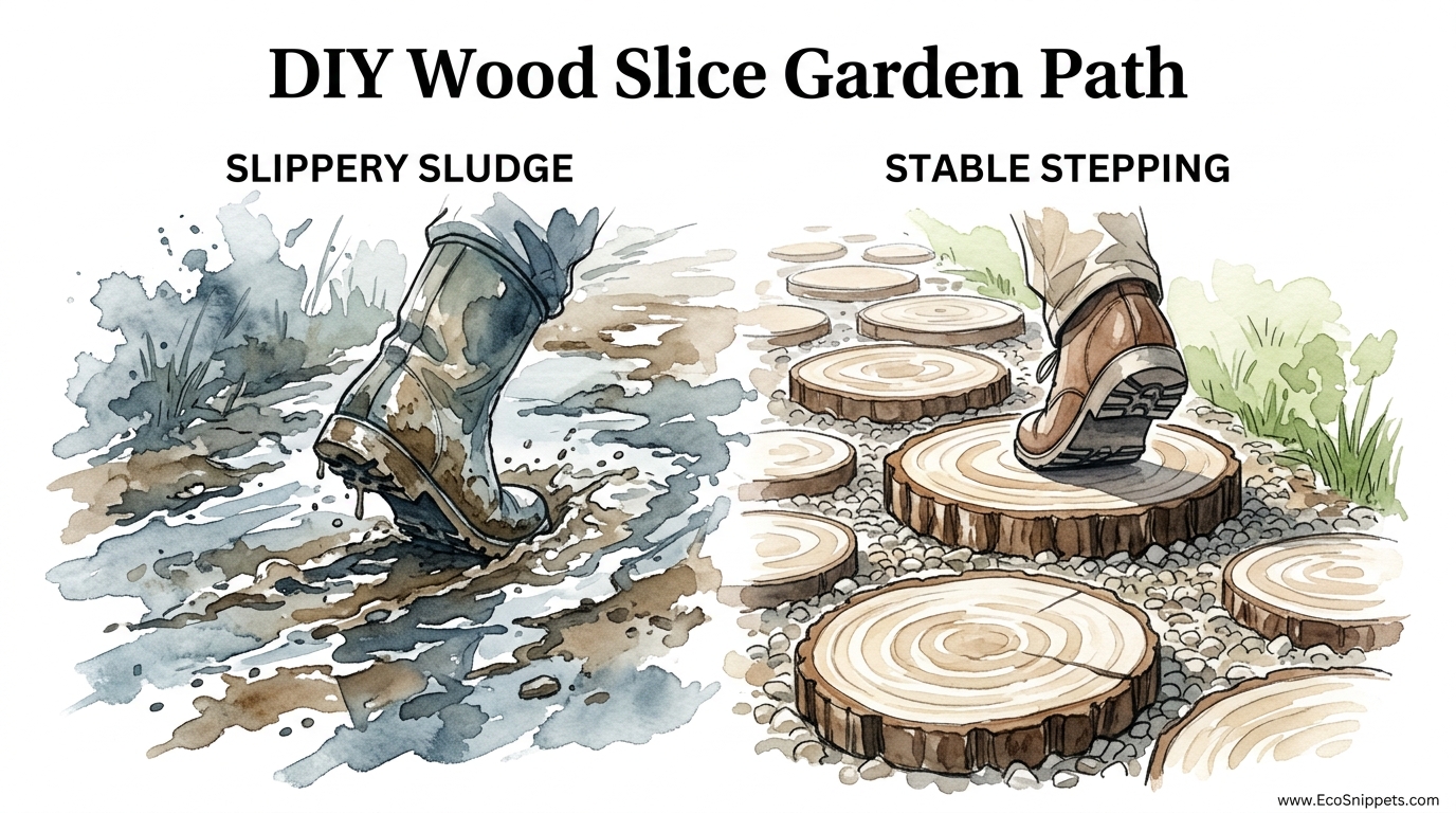 DIY Wood Slice Garden Path