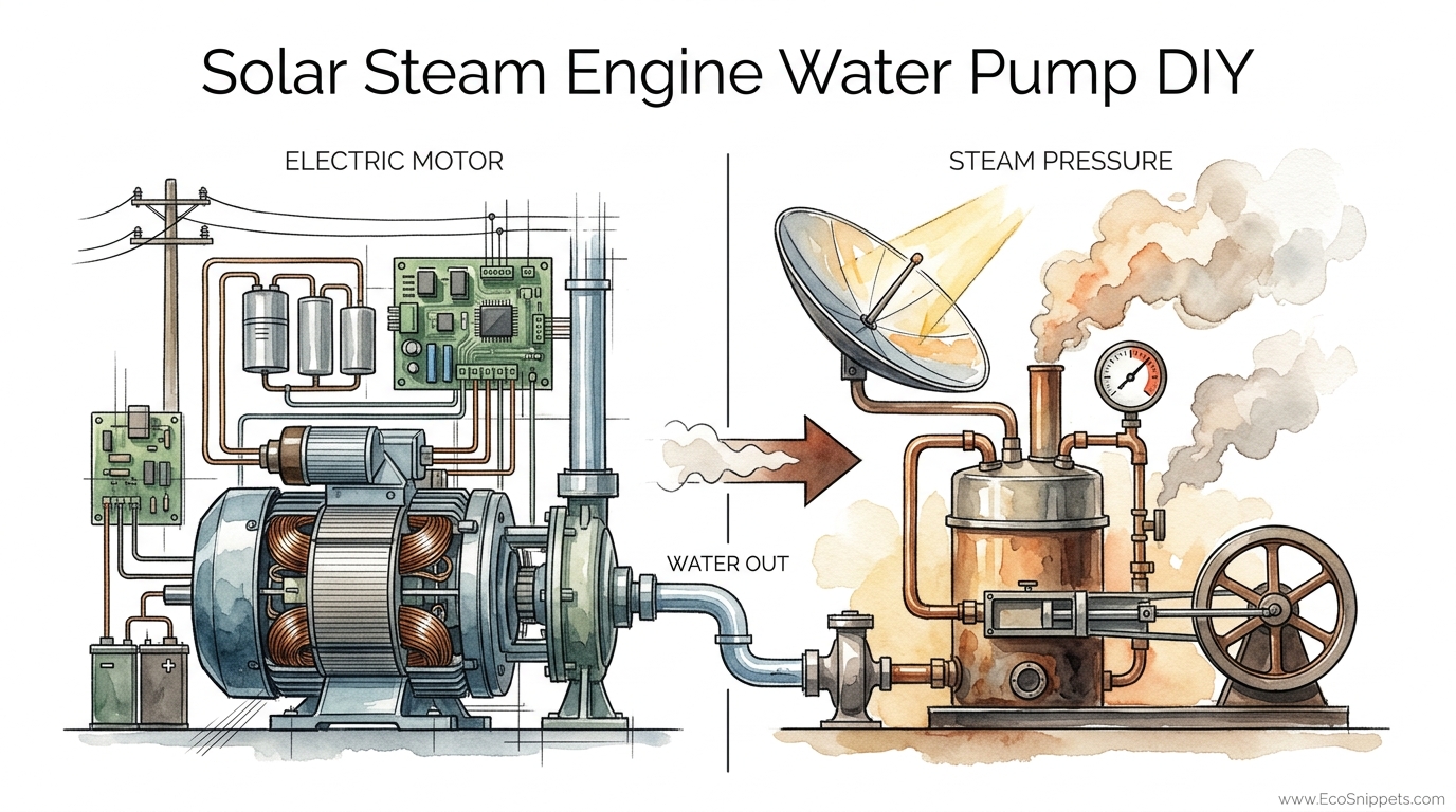 Solar Steam Engine Water Pump DIY