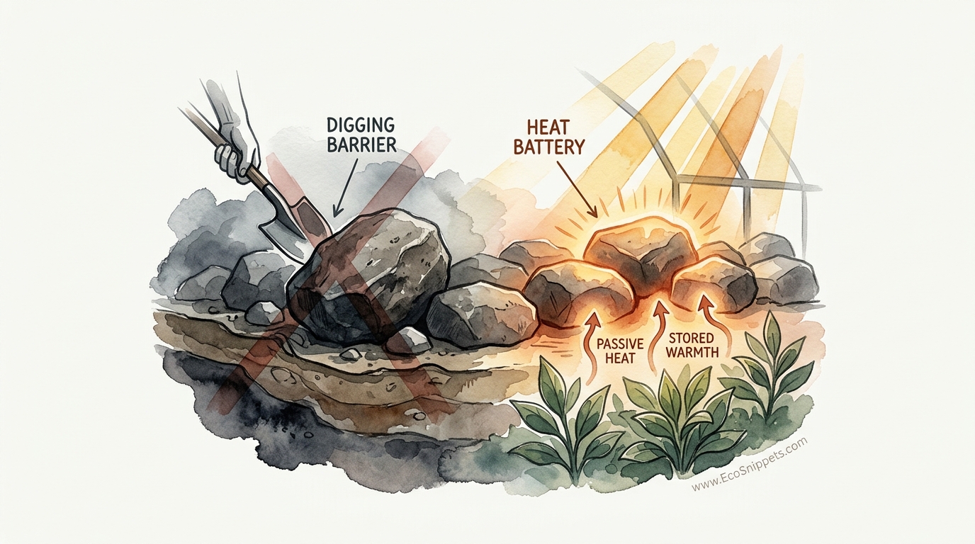 Turn Garden Rocks Into Passive Heat Batteries