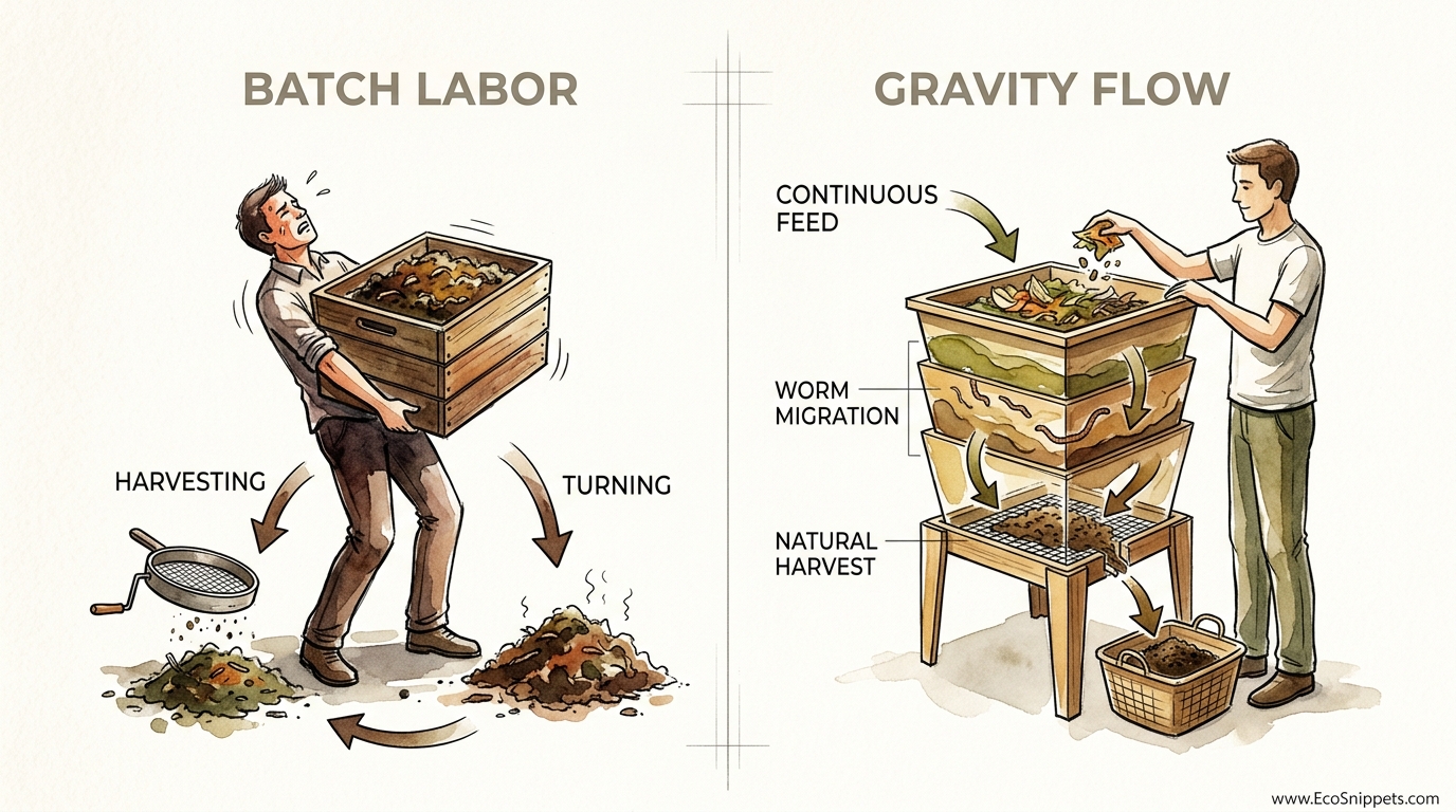 Flow Through Worm Bin Benefits