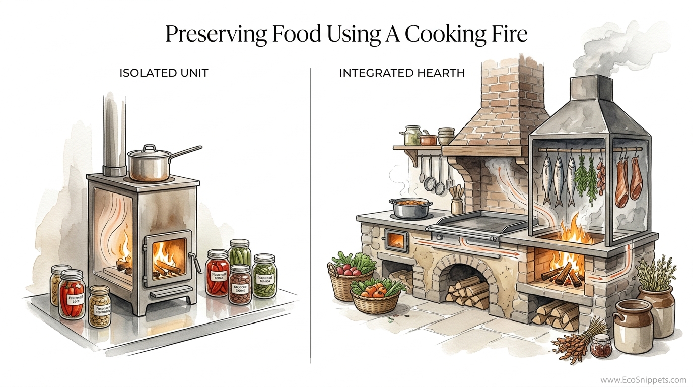 Preserving Food Using A Cooking Fire