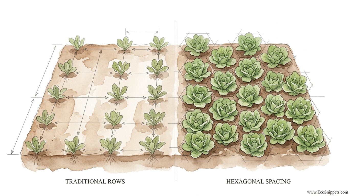 Bio-Intensive Hexagonal Plant Spacing Guide