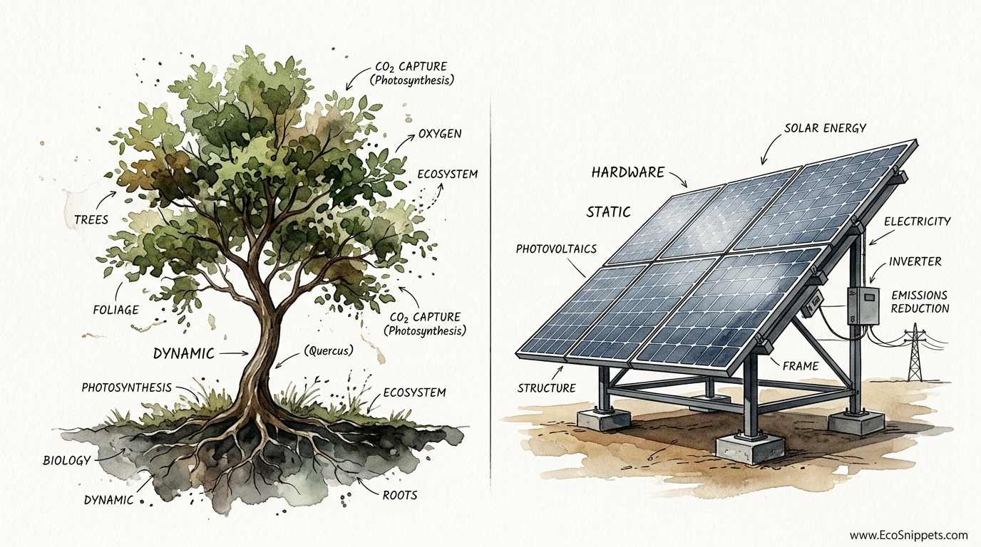 Planting Trees Or Solar Panels For Reducing C02 Emissions?