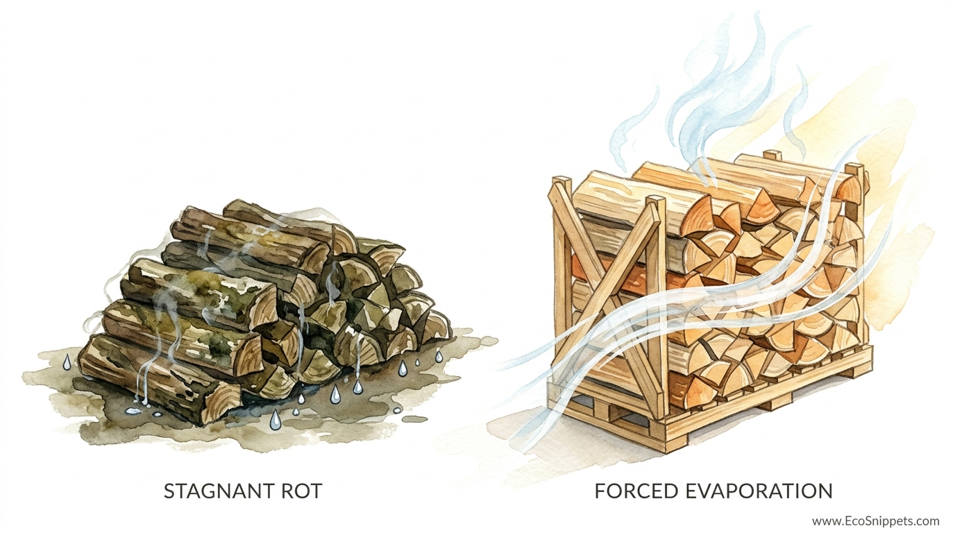How To Season Firewood Faster With Passive Airflow